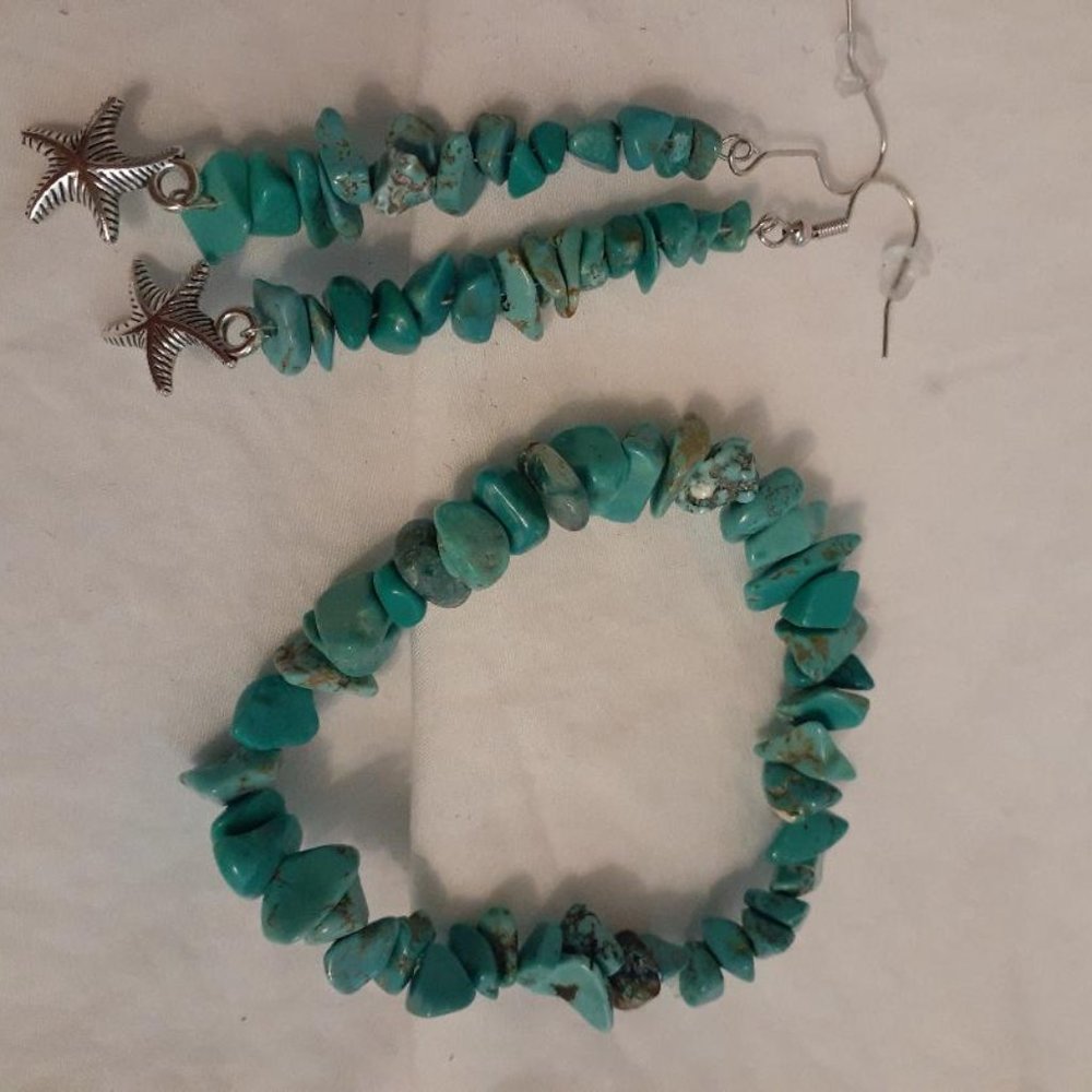 Handmade bracelet and matching earrings